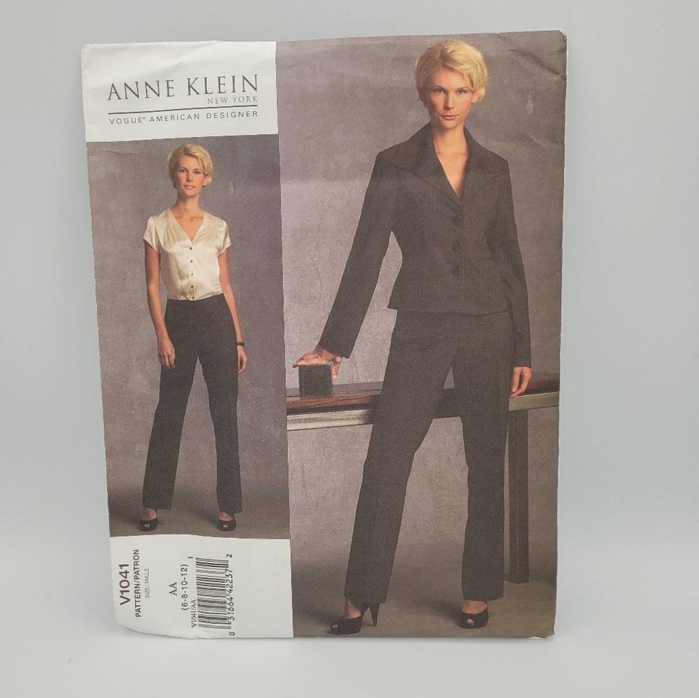 UNCUT Vogue American Designer Anne Klien V1041 Pantsuit Sewing Pattern
